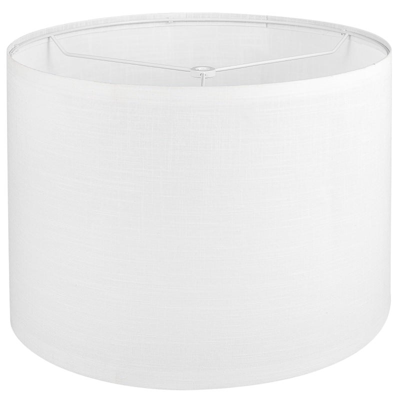 Koorle White Lamp shade, Drum Lamp Shade for Table Lamps Floor Lamp, 13" Top X 13" Bottom X 10" High White Large Line Fabric Lamp Shade, Easy Assembly Replacement Lampshade - Image 1