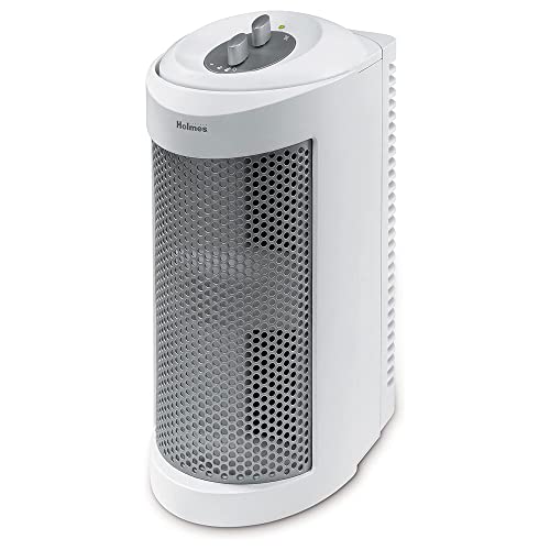 Holmes True HEPA Allergen Remover Mini Tower Air Purifier with Optional Ionizer | Small Space Air Purifier, White (HAP706-NU-1) - Image 1