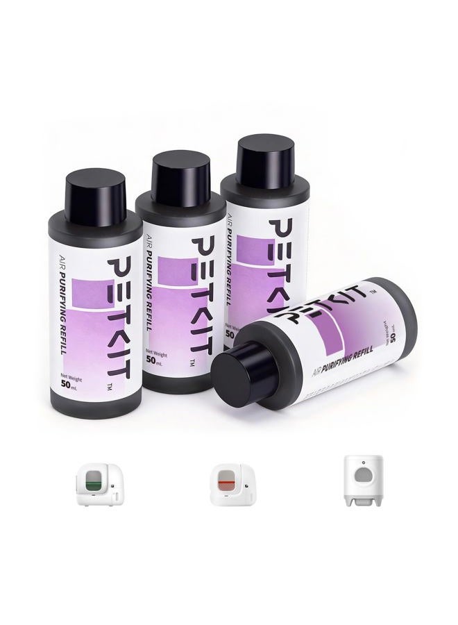 PETKIT Air Purifying Refills for PuraX PuraMax Self-Cleaning Cat Litter Box, 100% Natural Ingredients Odor Remover, 4 Bottles Odor Eliminating Replacement Refills, Quickly Odor Control - Image 1