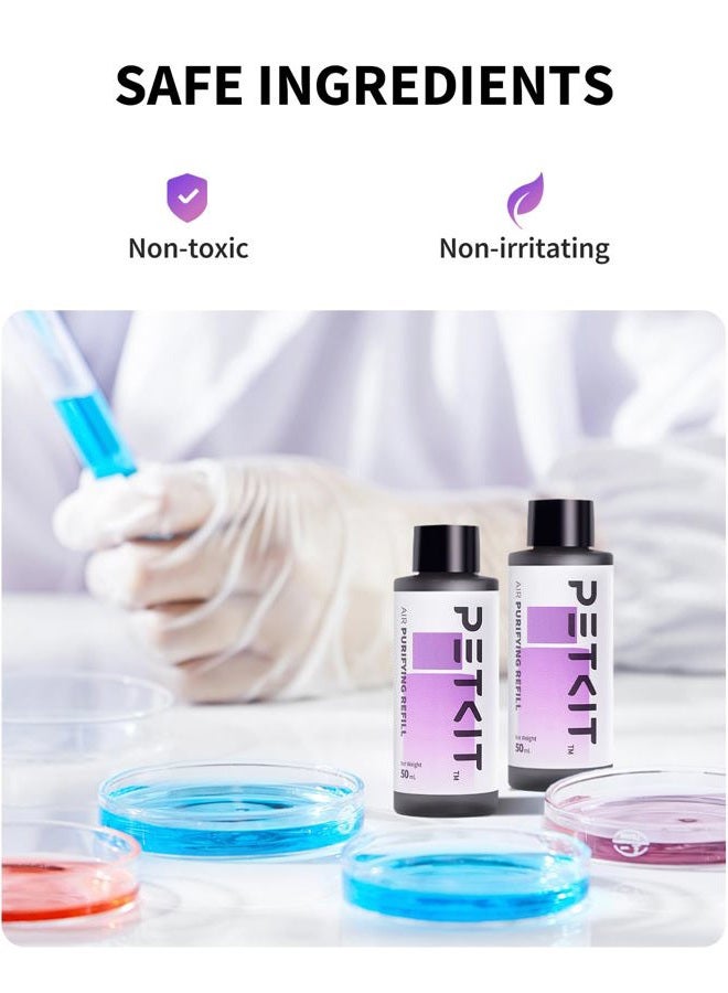 PETKIT Air Purifying Refills for PuraX PuraMax Self-Cleaning Cat Litter Box, 100% Natural Ingredients Odor Remover, 4 Bottles Odor Eliminating Replacement Refills, Quickly Odor Control - Image 2