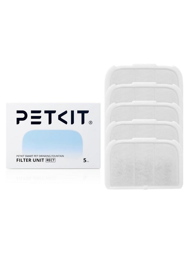 PETKIT Filter Unit Rect For Eversweet Max Cordless Water Fountain, Replacement For 105 Fl Oz/3L Automatic Cat Fountain, 5 Pack - Image 1