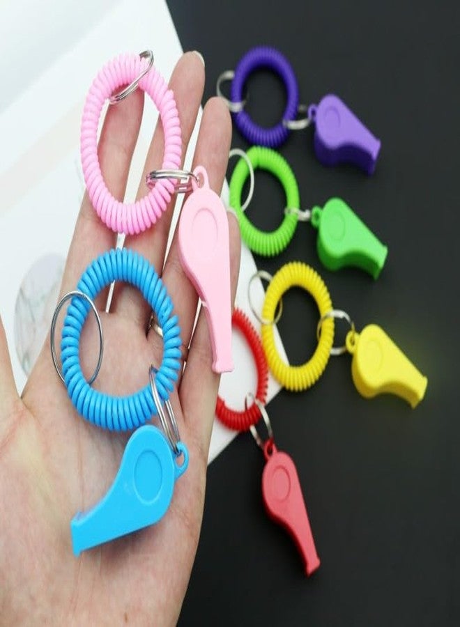 Hosfairy 24pcs Plastic Bracelet Whistle Whistle Keychain Outdoor Sports Wrist Easter Basket Birthday Party Decoration - Image 3