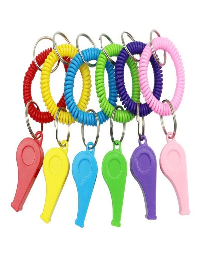 Hosfairy 24pcs Plastic Bracelet Whistle Whistle Keychain Outdoor Sports Wrist Easter Basket Birthday Party Decoration - Image 2