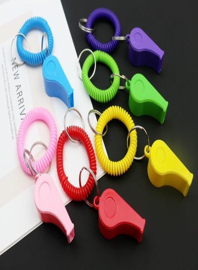 Hosfairy 24pcs Plastic Bracelet Whistle Whistle Keychain Outdoor Sports Wrist Easter Basket Birthday Party Decoration - Image 4