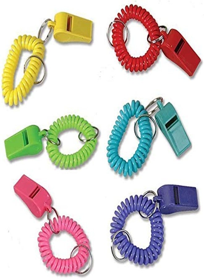 Hosfairy 24pcs Plastic Bracelet Whistle Whistle Keychain Outdoor Sports Wrist Easter Basket Birthday Party Decoration - Image 5