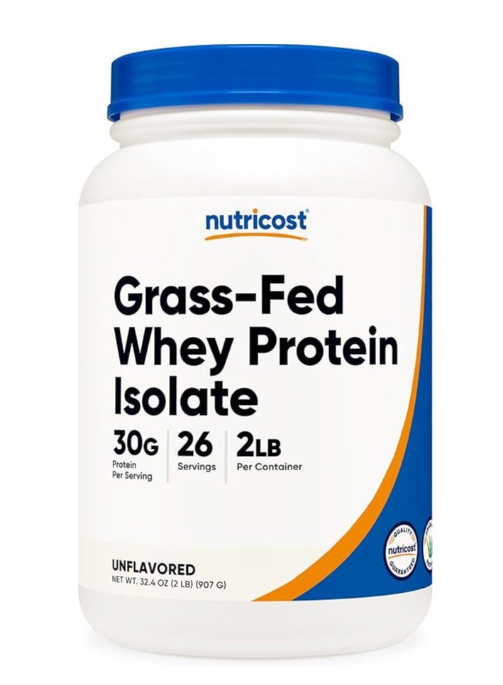 Nutricost Grass-Fed Whey Protein Isolate Powder 2lb - Image 1