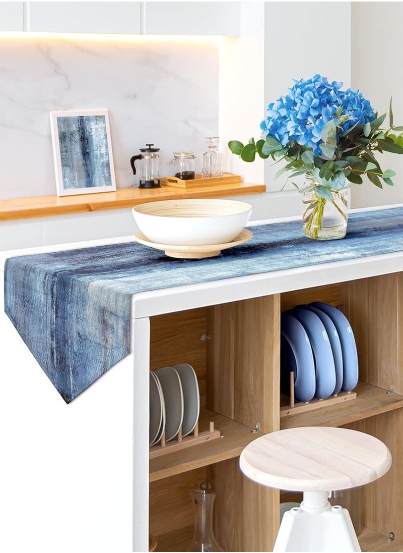 Generic Blue Grey Linen Table Runner Table Dresser Scarves for Kitchen Dining Table Holiday Party Decor (13"x 71")  - Image 3
