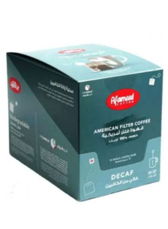 Alameed Amercian Filter Coffee Decaf 12 bags (14g) 