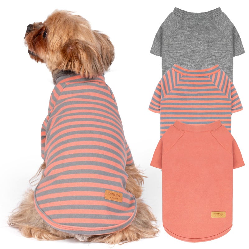 KYEESE 3Pack Dog Sweater, Soft Puppy Sweatshirt Stretchy Pullover Dog Sweater for Small Dogs Girl Boy, Lightweight Fleece Cat Shirt Pet Clothes with Sleeves, M - Image 1