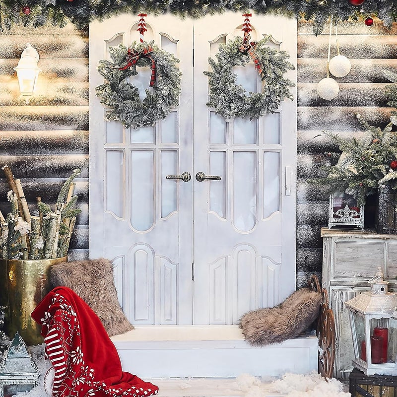 KEDONCHEN 2 Pack Wreath Hangers for Front Door,Christmas Decoration Metal Over The Door Wreath Hanger Ornament,Candy Cane Wreath Hanger - Image 5