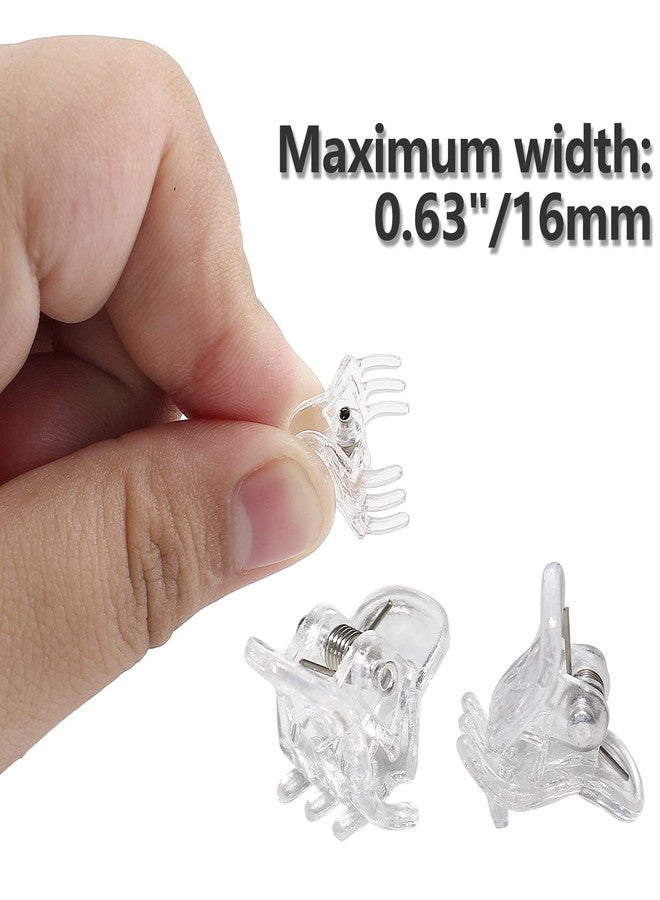 BokWin 24 Pcs Mini Claw Hair Clips,10mm/0.39 Inch Plastic Hair Claw Clips,Clear Hair Clamp for Girls Women and Kids - Image 2