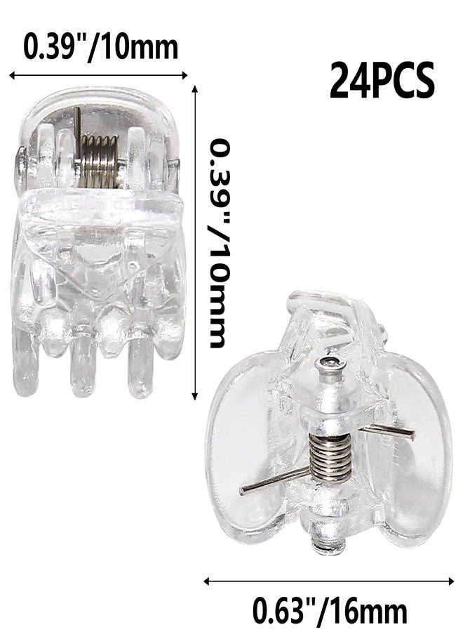 BokWin 24 Pcs Mini Claw Hair Clips,10mm/0.39 Inch Plastic Hair Claw Clips,Clear Hair Clamp for Girls Women and Kids - Image 4