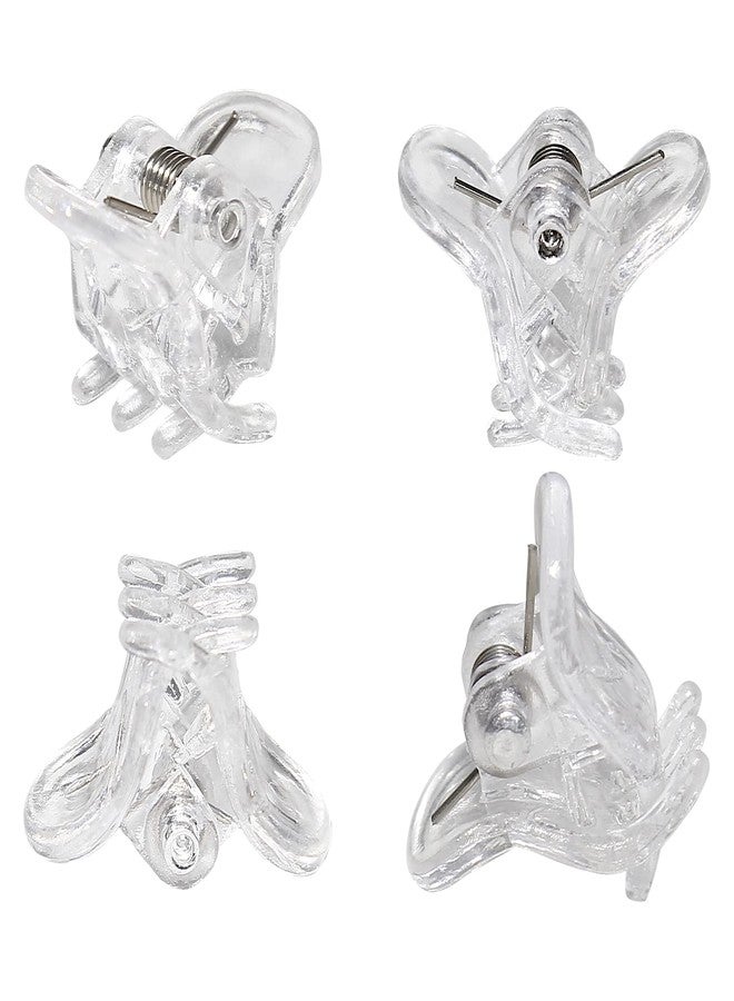 BokWin 24 Pcs Mini Claw Hair Clips,10mm/0.39 Inch Plastic Hair Claw Clips,Clear Hair Clamp for Girls Women and Kids - Image 1