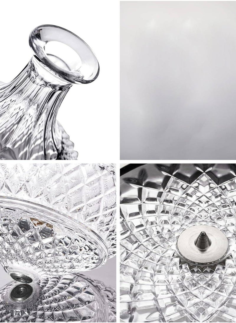 Vitacelli - Spinning Decanter 1.5 Liter  Unique Crystal Glass for Men /Women's Good Gift on Special Day - Image 1