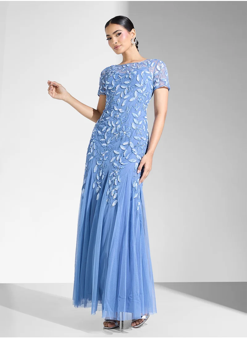 ادريانا بابيل Embellished Tiered Dress