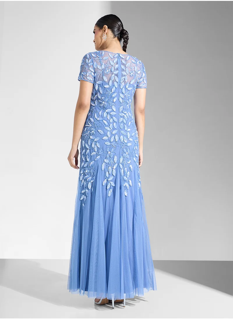 ادريانا بابيل Embellished Tiered Dress