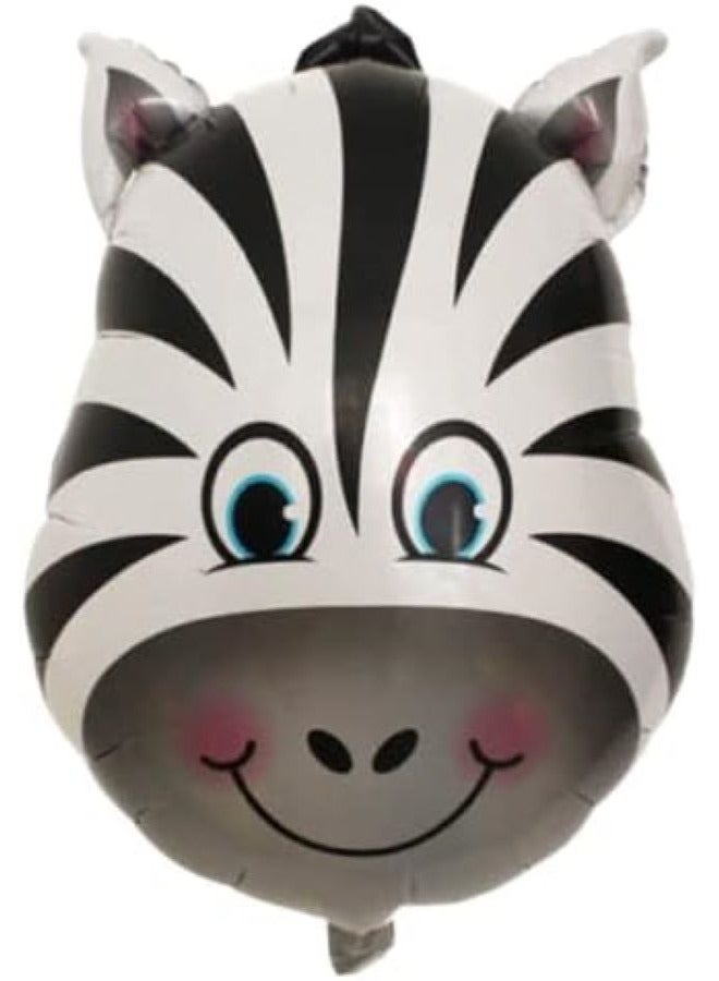بالونات HK Balloons Jungle Animal Forest ديكورات حفلات أعياد الميلاد للأولاد - 104 قطعة كومبو - رقائق على شكل وجه حيوان الرايات، بالونات مطاطية من الكروم - زينة عيد ميلاد بموضوع الغابة - Image 3