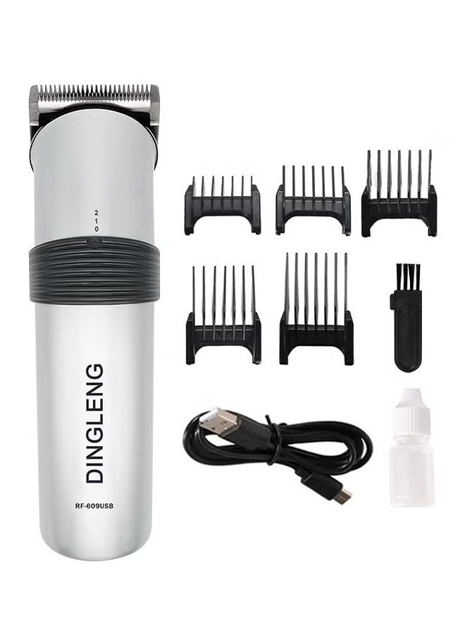 DINGLENG Professional Electric Hair Clipper, Men's Hair Trimmer Silver  - Image 1