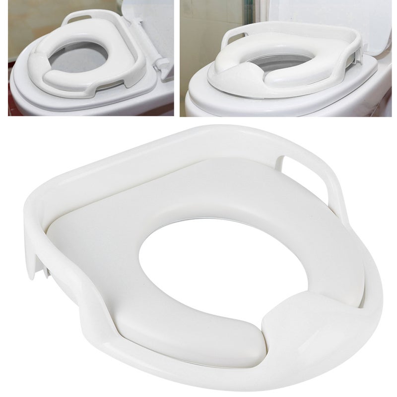 Potty Training Seat for Boys and Girls Soft Children Toilet Seat with NonSlip Handle(White ) - Image 5