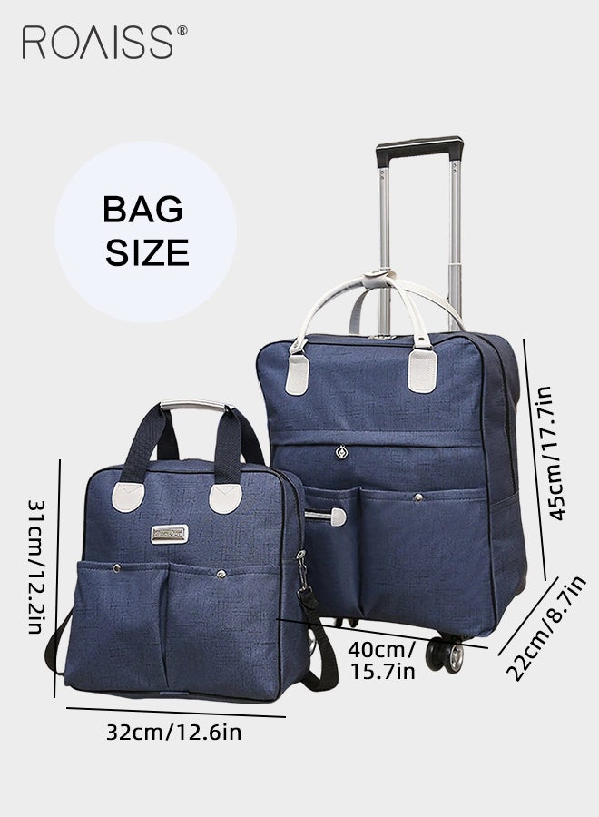 roaiss Unisex 2 Pack Trolley Bag Set Premium Large Capacity Foldable Multifunctional Travel Bag Multi Compartment Design Waterproof Luggage Bag with Smooth Zipper and Universal Wheel - Image 3