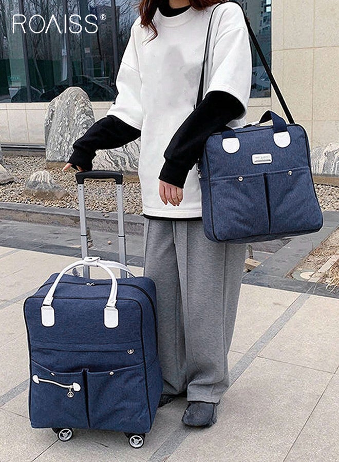 roaiss Unisex 2 Pack Trolley Bag Set Premium Large Capacity Foldable Multifunctional Travel Bag Multi Compartment Design Waterproof Luggage Bag with Smooth Zipper and Universal Wheel - Image 1