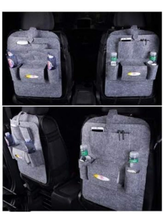 sulfar Sulfar Gray Color Auto Car Seat Back Multi-Pocket Hanging Storage Bag Organizer Holder Accessory  - Image 3
