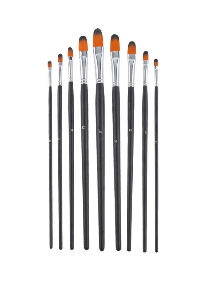 NIBEMINENT 9-Piece Artist Professional Paint Brushes Black/Silver - Image 1