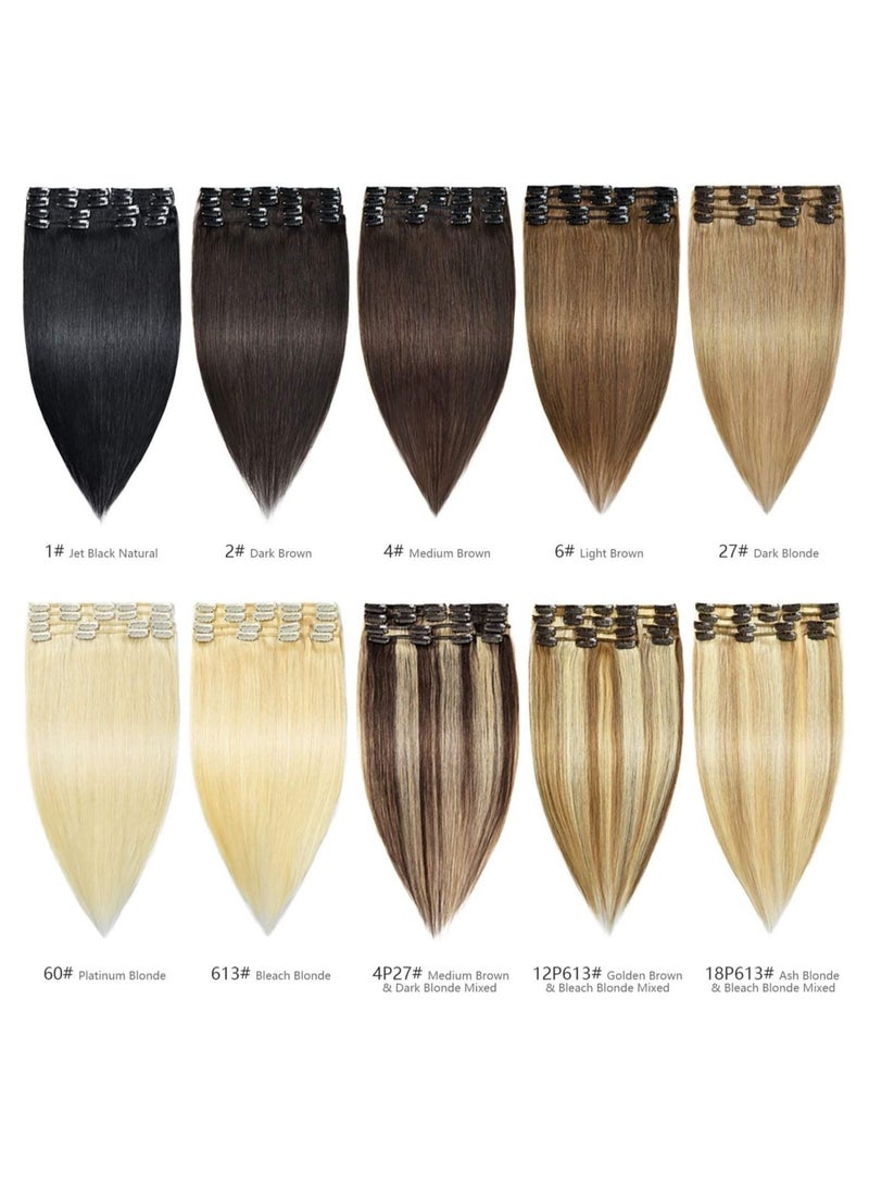 إستيل وصلات شعر ريمي مشابك شعر بشري بني متوسط - Image 2