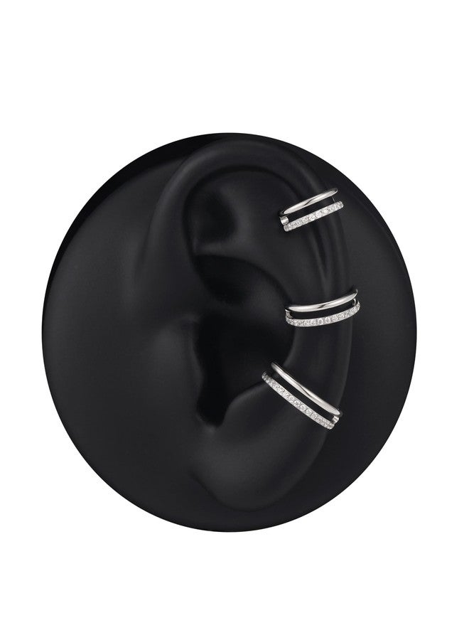 Humorrap Helix Piercing Jewelry Hoop 16G 8mm, ASTM F136 Titanium Cartilage Earring Hoop for Conch Labret, Body Implant Grade Nose Rings - Image 3