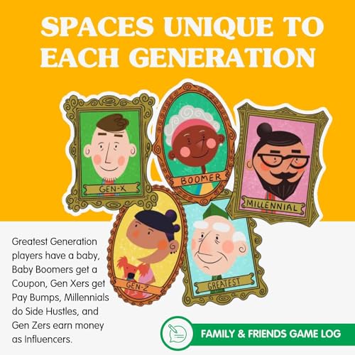 Joy for All The Game of Life Generations - Board Games for Seniors - New Generational Spaces - Big Easy to Read Action Cards for Older Adults with Low Vision - Memory Game Log - Activity for Elderly - Image 5