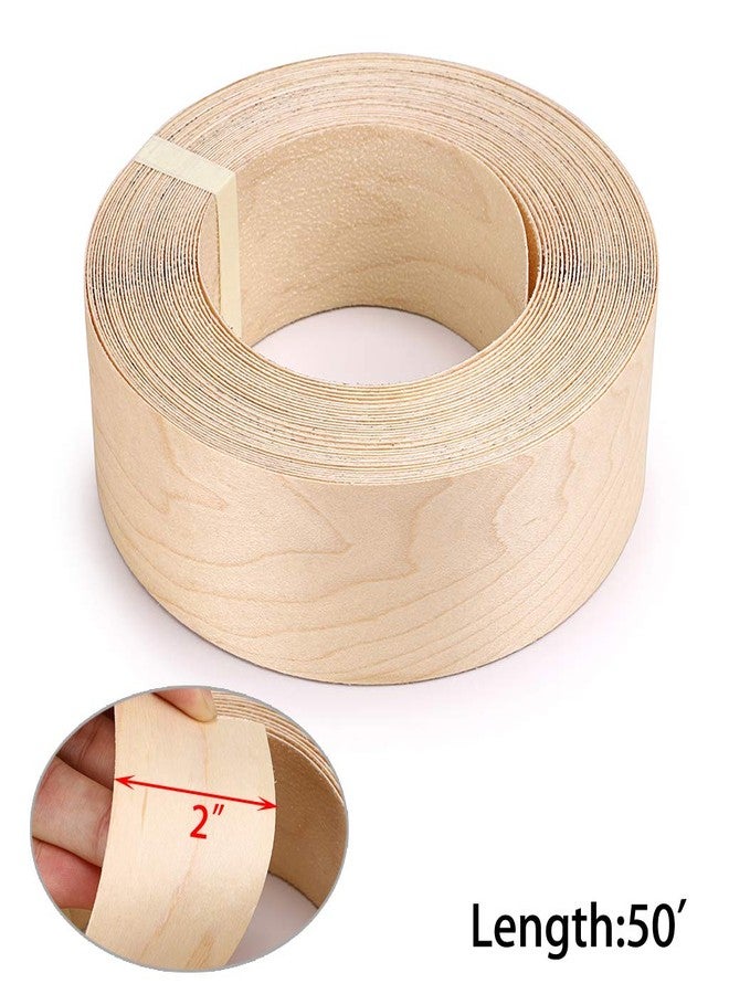 Skelang Maple 2" x 50' Roll Wood Veneer Edge Banding Preglued Iron-On with Hot Melt Adhesive Edgebanding Flexible Wood Tape - Image 5