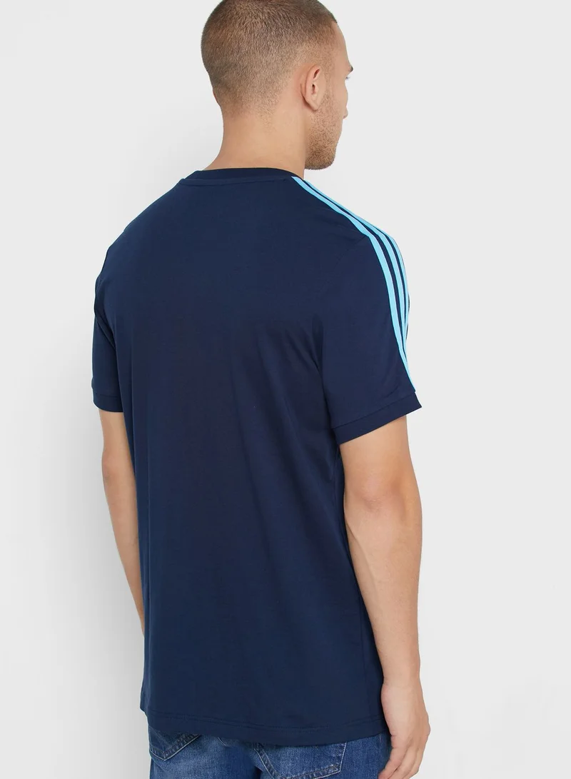 Adidas Emblem 3 Stripe T-Shirt