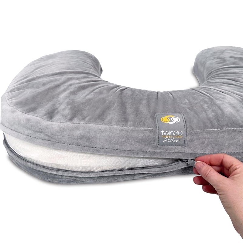 TwinGo Nurse and Lounge Pillow Cover UShaped Grey