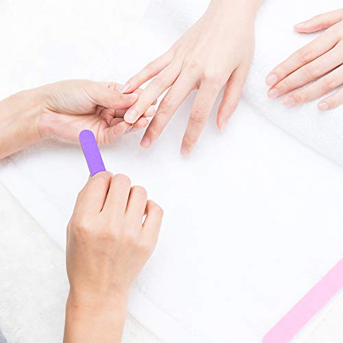 VIOCIWUO Mini Nail File Bulk 300Pcs (180/240 Grit), Disposable Nail Files Double Sided Emery Boards Home or Professional Manicure Tools(Purple and Pink) - Image 5