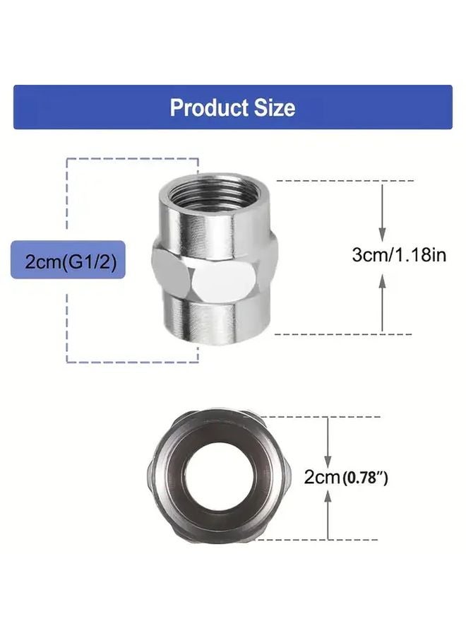 Stainless Steel Shower Connector Adapter G1 2 Inner Thread No Electricity Required 1pc - Image 4