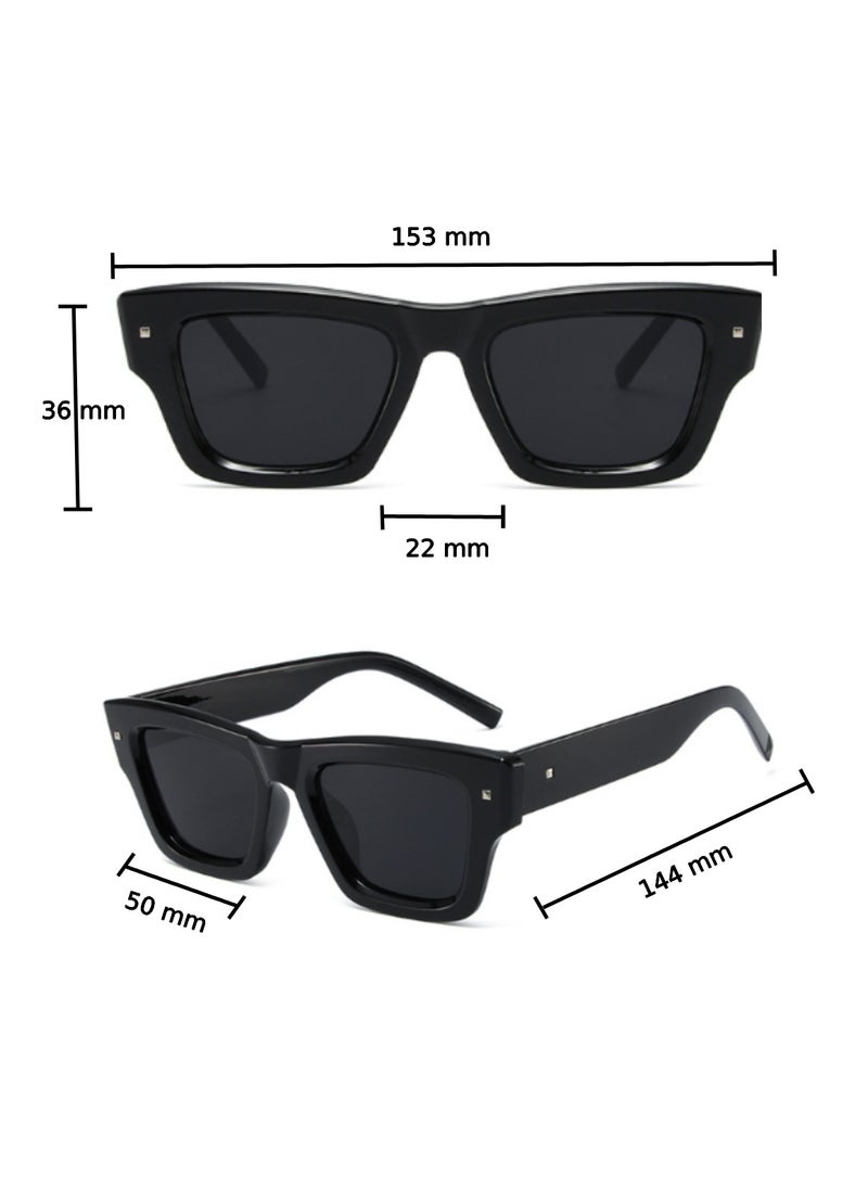 Urban Utility - Stylish Square Frame Sunglasses for Women Men, Durable, UV Protection, Trendy Eyewear, High-Quality Glasses, Fashionable Eyeglasses, Classic Shades, Designer Eyewear - Image 1