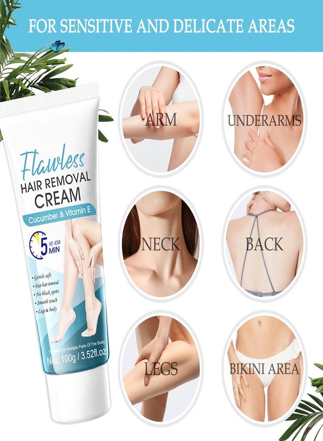 LZYLLS 3PCS Hair Removal Cream for Women and Men,Painless Depilatory Cream for Face,Underarms,Leg,Bikini,Gentle Fast Hair Removal Lotion,Moisturizing Depilatory Set at Home, 3.5 Oz - Image 2