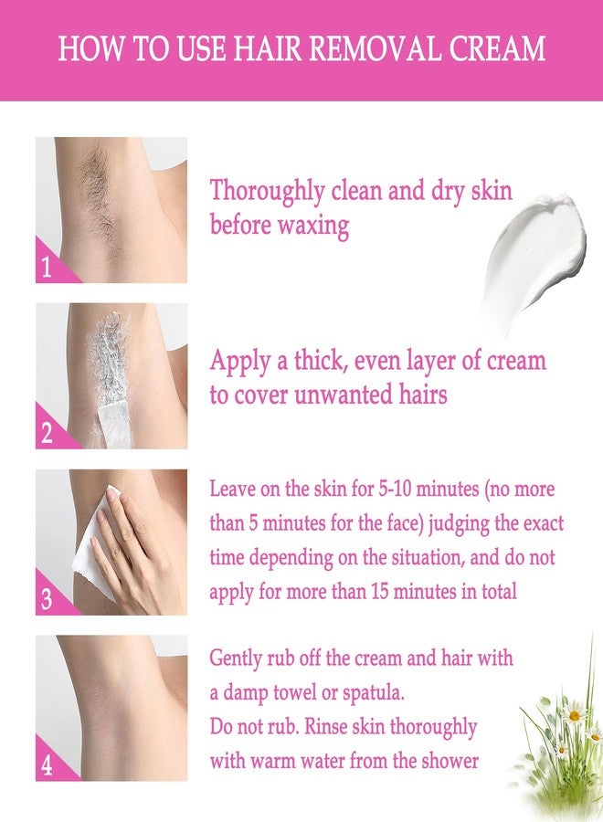 LZYLLS 3PCS Hair Removal Cream for Women and Men,Painless Depilatory Cream for Face,Underarms,Leg,Bikini,Gentle Fast Hair Removal Lotion,Moisturizing Depilatory Set at Home, 3.5 Oz - Image 4