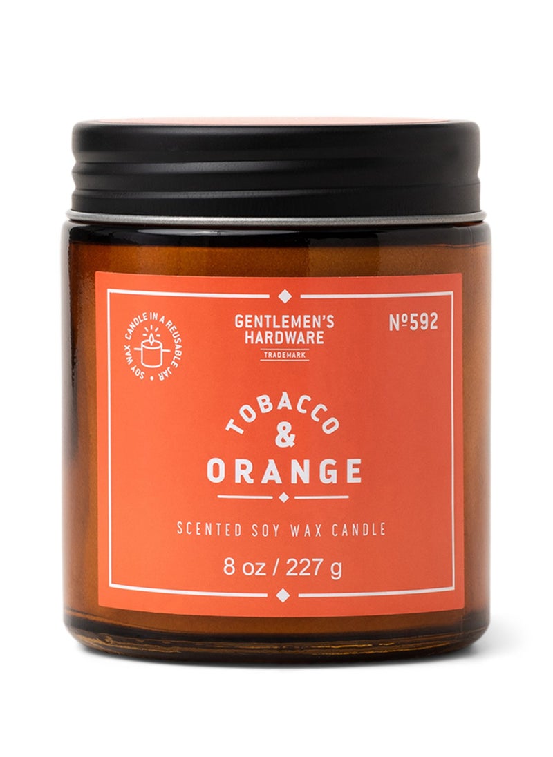 GENTLEMEN'S HARDWARE Jar Candle Tobacco and Orange 8oz  - Image 1