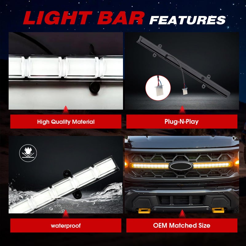 MEGAIE Smoked LED Daytime Running Lights w/Sequential Turn Signal Compatible with 2024+ F150 Tremor - Image 5