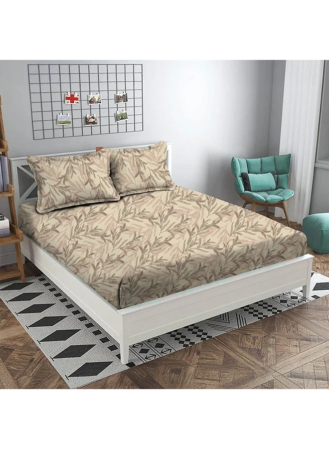 DANUBE HOME Danube Home Albany Single Bed Fitted Sheet Set 120x200+30 cm/50x75+15 cm Leaf Linen | 80 Cotton; 20 Lyocell Bedding Set For Bedroom