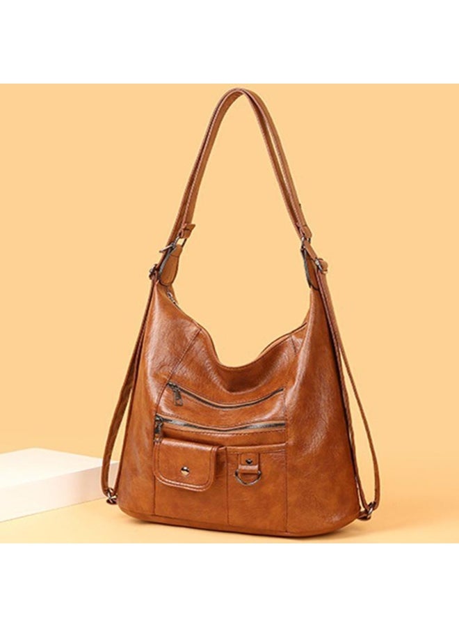 Yogodlns Yogodlns Vintage Shoulder Bag For Women Soft PU Leather Crossbody Bag Casual  Handbag Retro