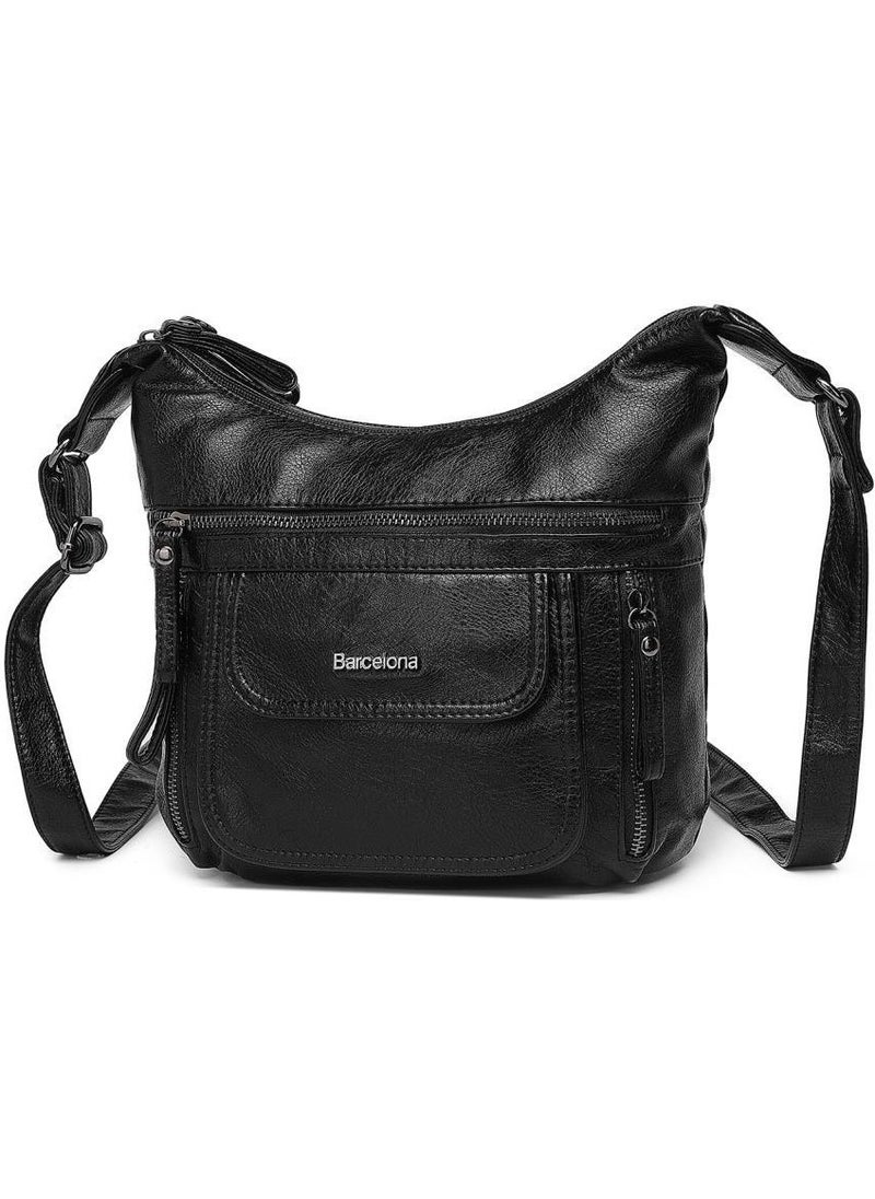 21K Barcelona - Washed Leather Shoulder Messenger Bag for Women 1894 - Image 1