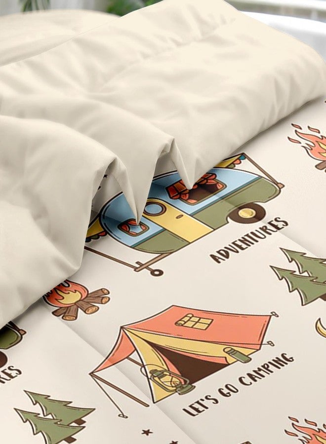 Pamnest 7 Pcs Comforter Set Queen Size, Summer Camp Camper Bedding Set for Kids and Adults, Camping Adventure Bed Sheet Sets with Fitted Sheet 2 Pillowcases & 2 Shams for Bedroom Bed Decor - Image 5