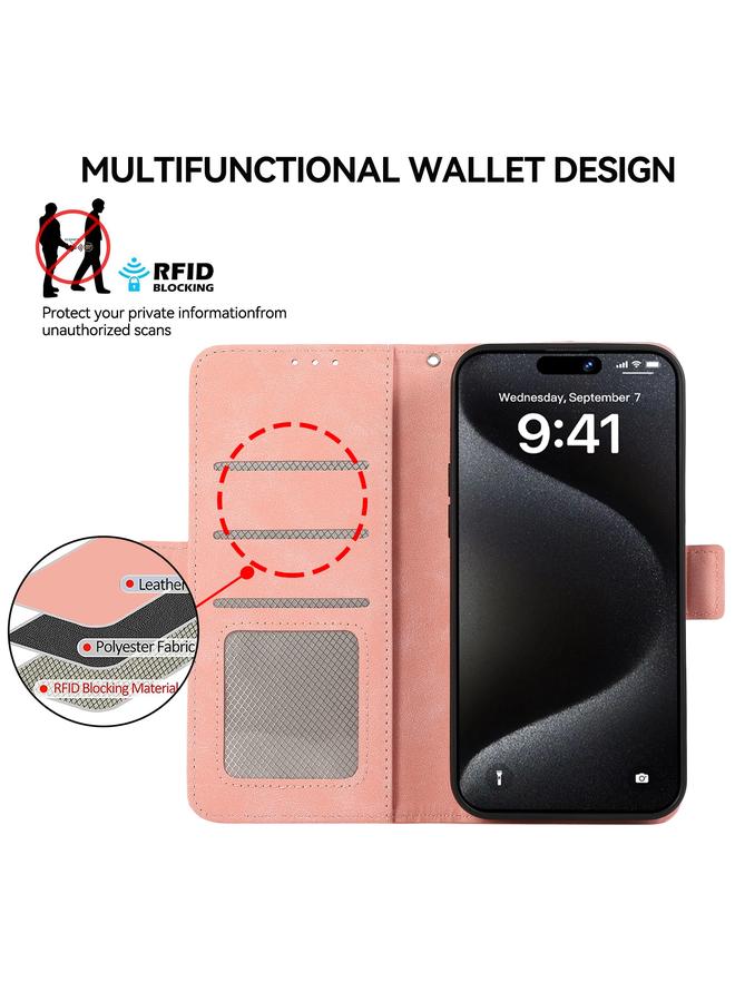 S-TOP Case For iPhone 16 Plus ABEEL Frosted Magnetic RFID Leather Phone Case - Image 4