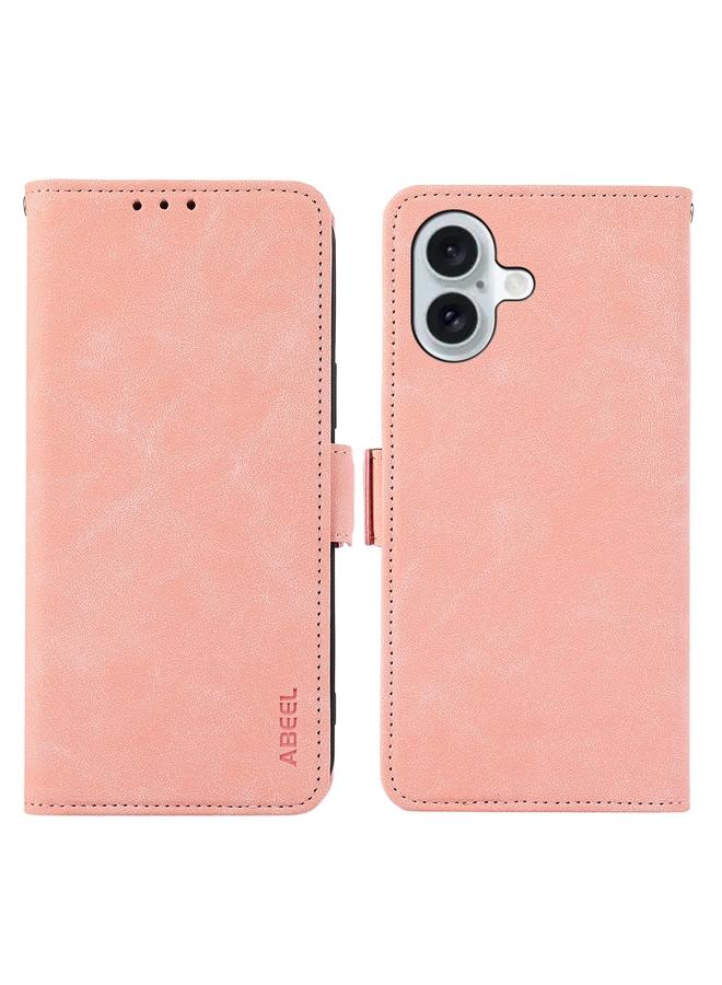 S-TOP Case For iPhone 16 Plus ABEEL Frosted Magnetic RFID Leather Phone Case - Image 1