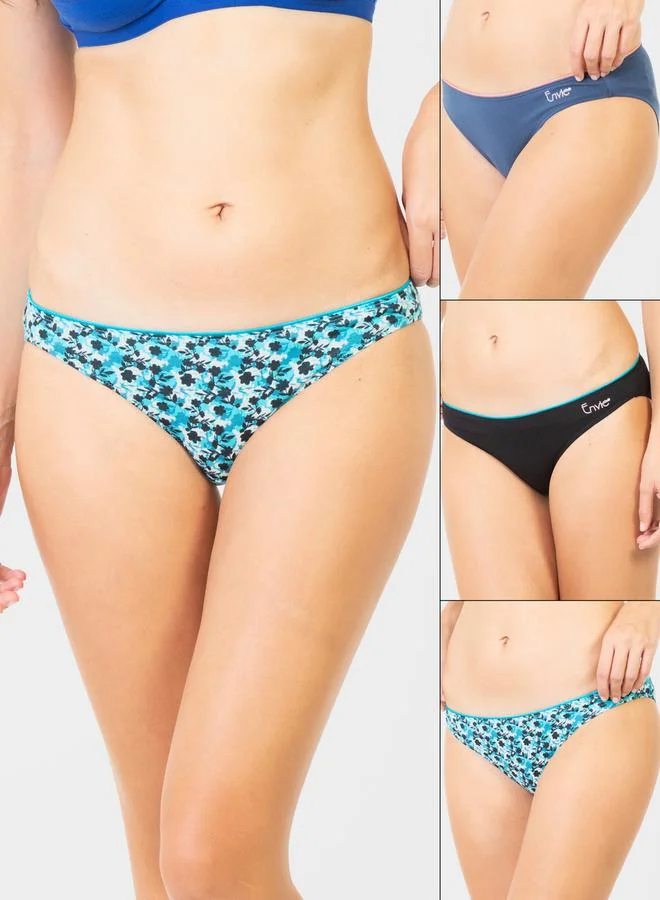 Envie Pack of 3 - Cotton Floral Print Bikini by Styli