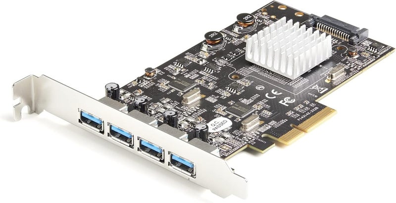 StarTech .com 4-Port USB PCIe Card, USB 10Gbps, PCI Express Expansion Card with 2 Controllers, 4X Type-A Ports, PCIe Add-On Adapter Card, Windows/Mac/Linux - Image 1