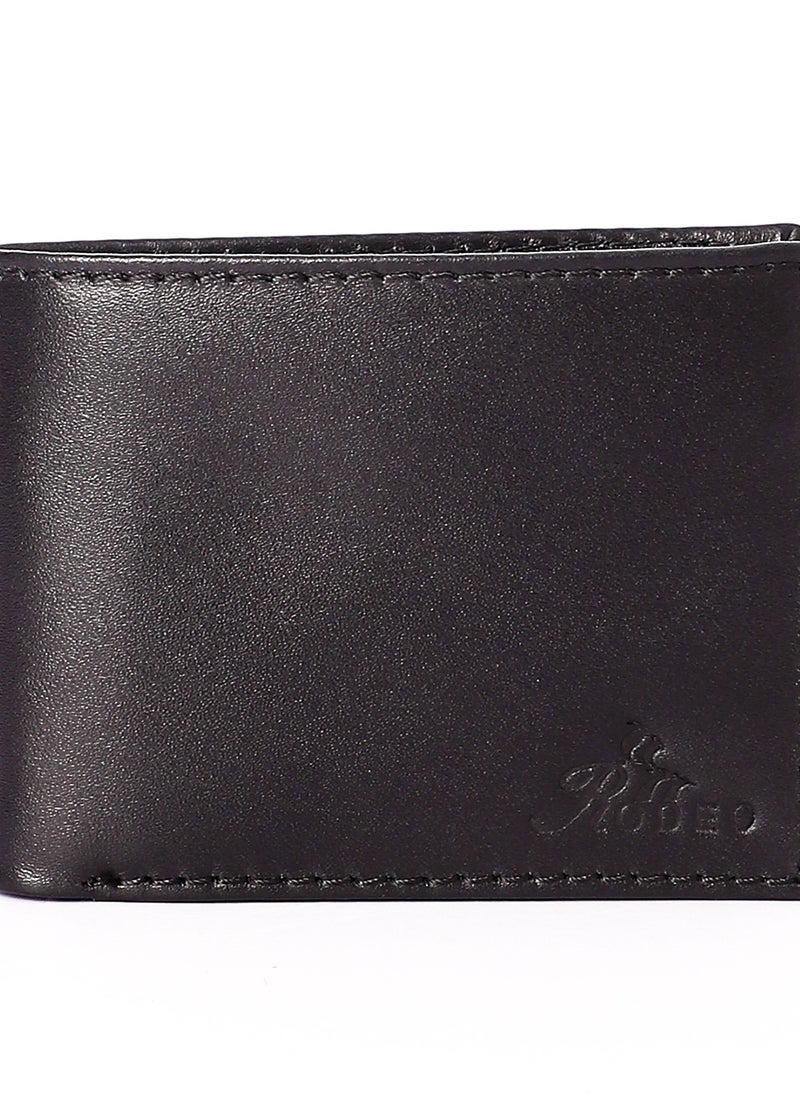 ماركة غير محددة - محفظة جلدية محفورة (RO 102) للرجال - محفظة جلدية علوية هدية عيد الحب للزوج - هدية عيد ميلاد للابن من الأم والأب. أسود - Image 1