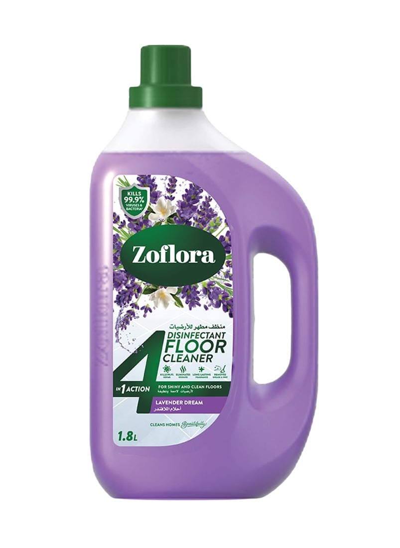 Zoflora 4 In 1 Disinfectant Floor Cleaner Lavender Dream 1.8L  - Image 1